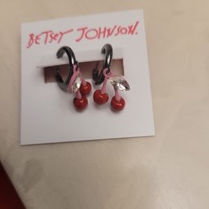 BETSEY JOHNSON CHERRY EARRINGS